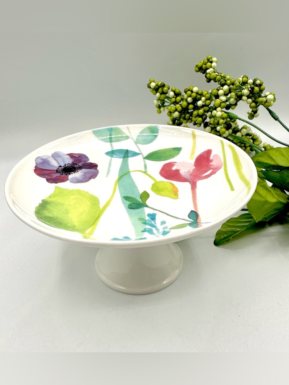 🪲HP Portmeirion Mini Cake Stand. “Water Garden”. Made in England